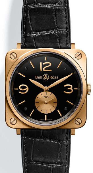 Bell & Ross Aviation BR-S Black Pink Gold BRS-PKGOLD-BLACK_D replica watch - Click Image to Close